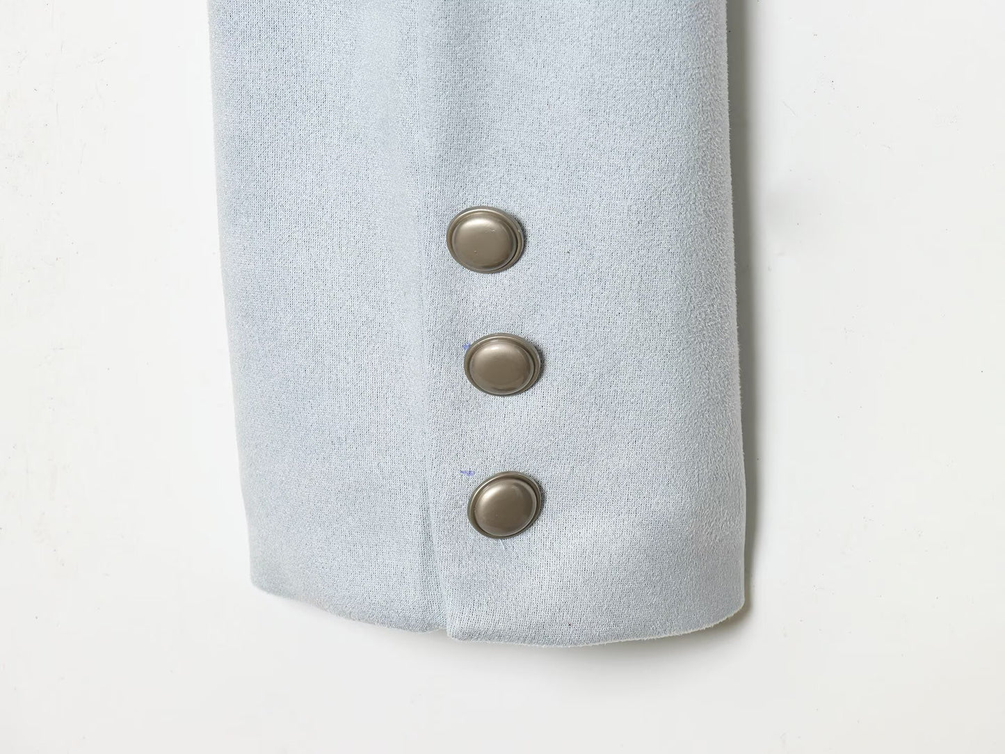 Women's suede texture short O Neck Coat