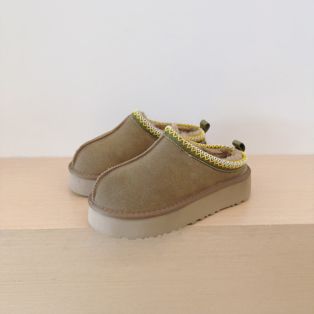 Women's new versatile low-top thick-soled snow boots have a shoe box