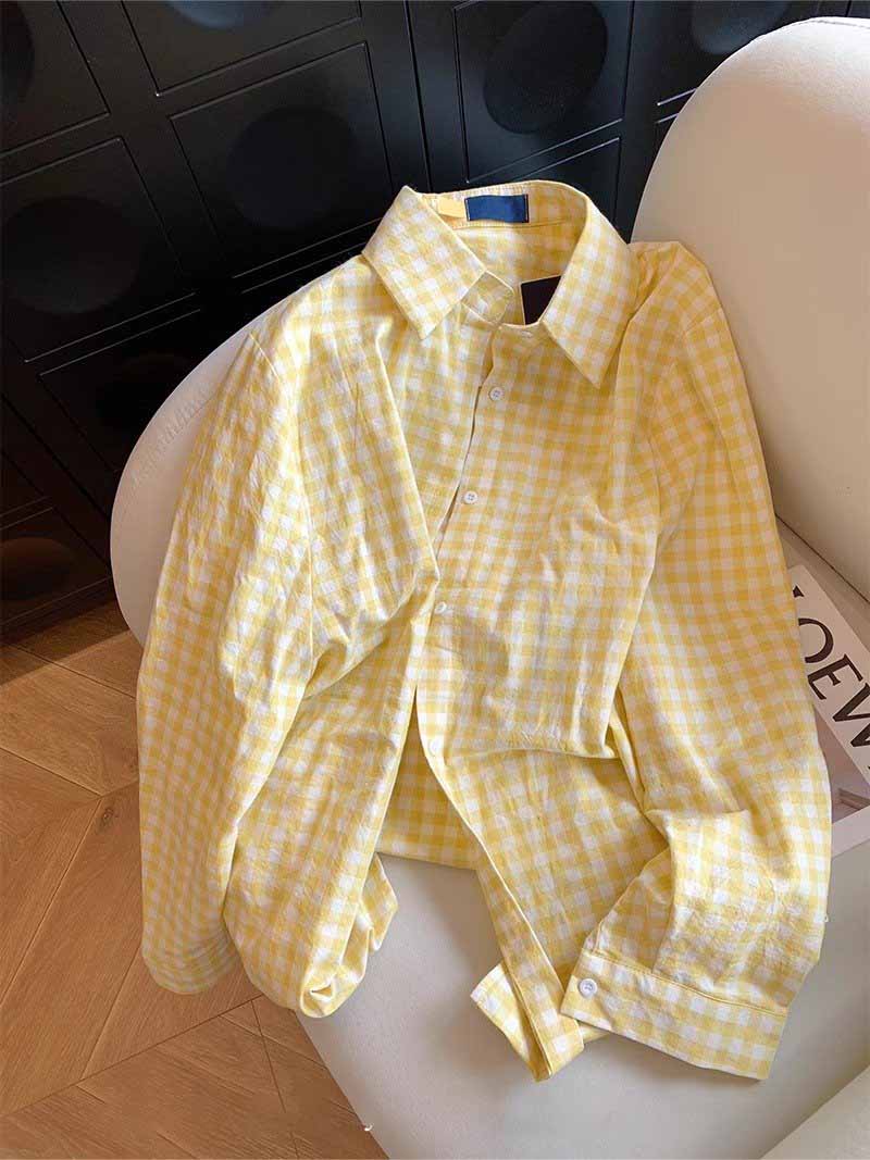 Women's New Fashion Joker Embroidered Cotton Plaid Sunscreen Shirt