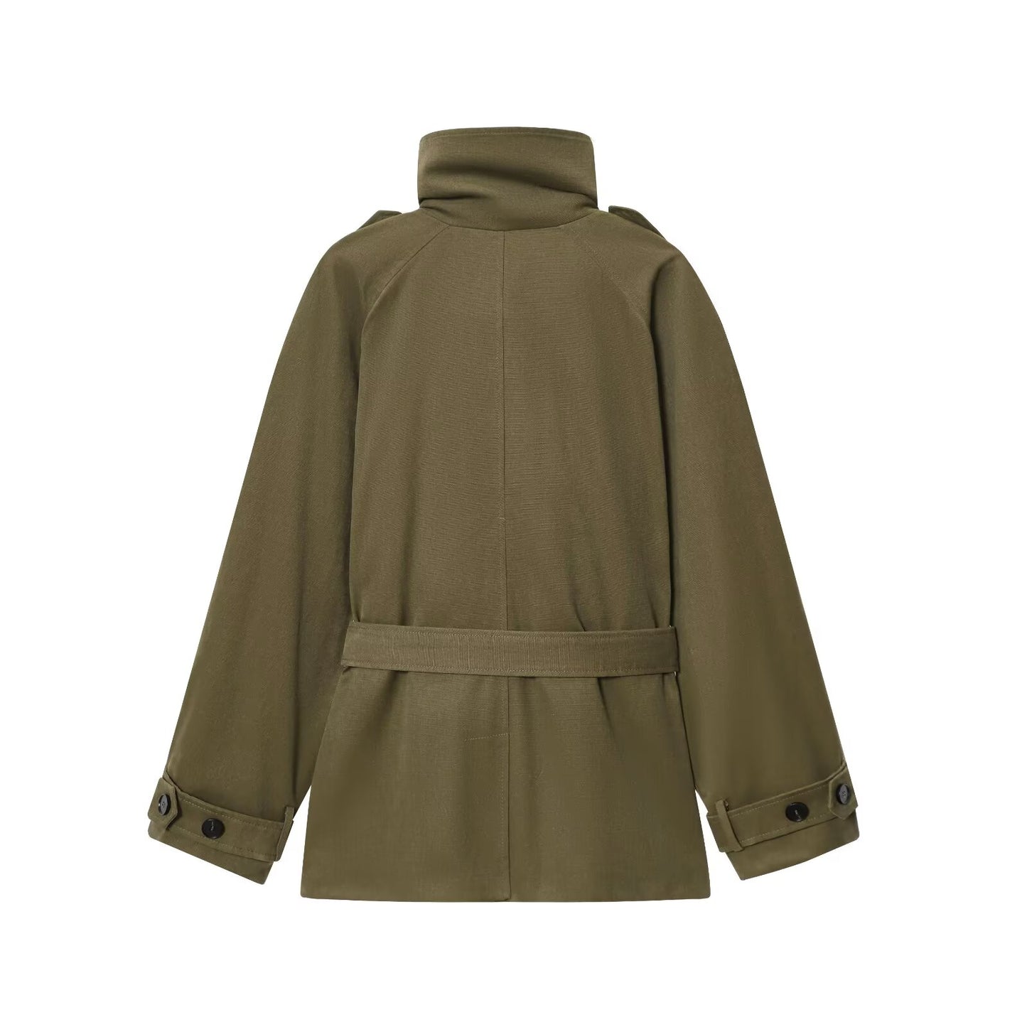 Women's new fashion with Belt loose cotton windbreaker Coat