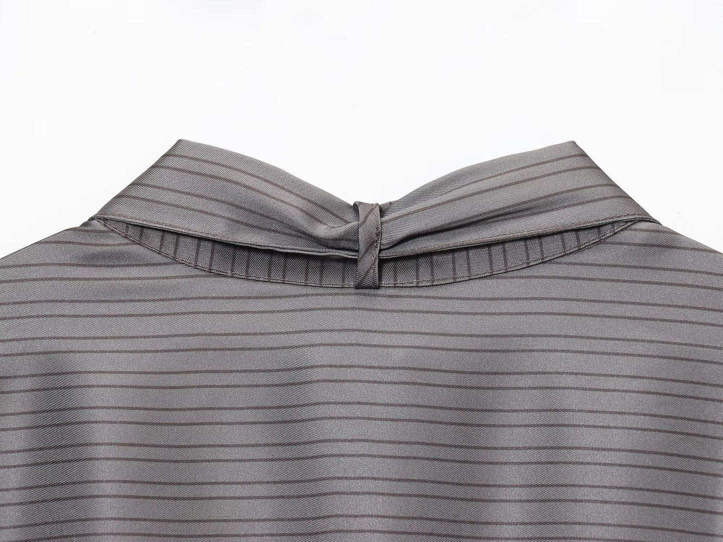 Women's new bow decoration casual striped shirt