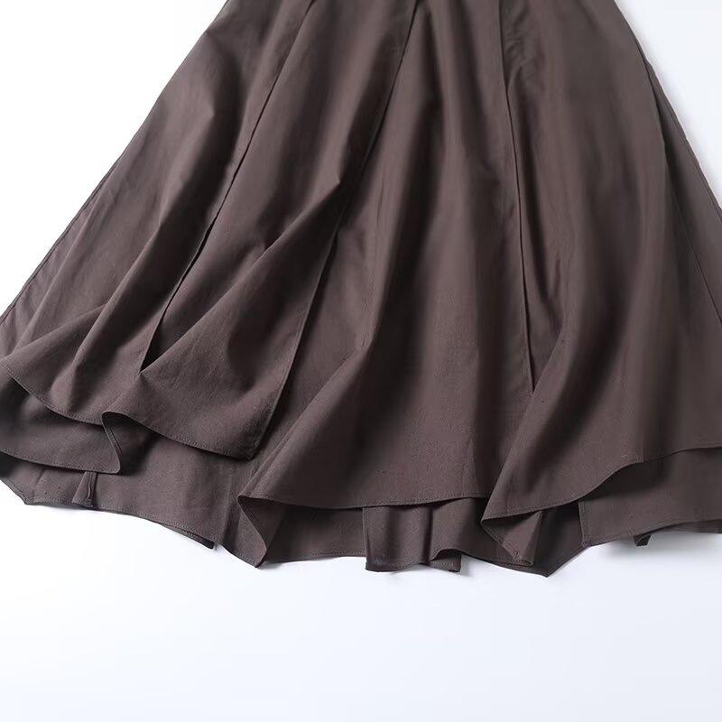 Women's new fashion irregular design casual draped MIDI skirt