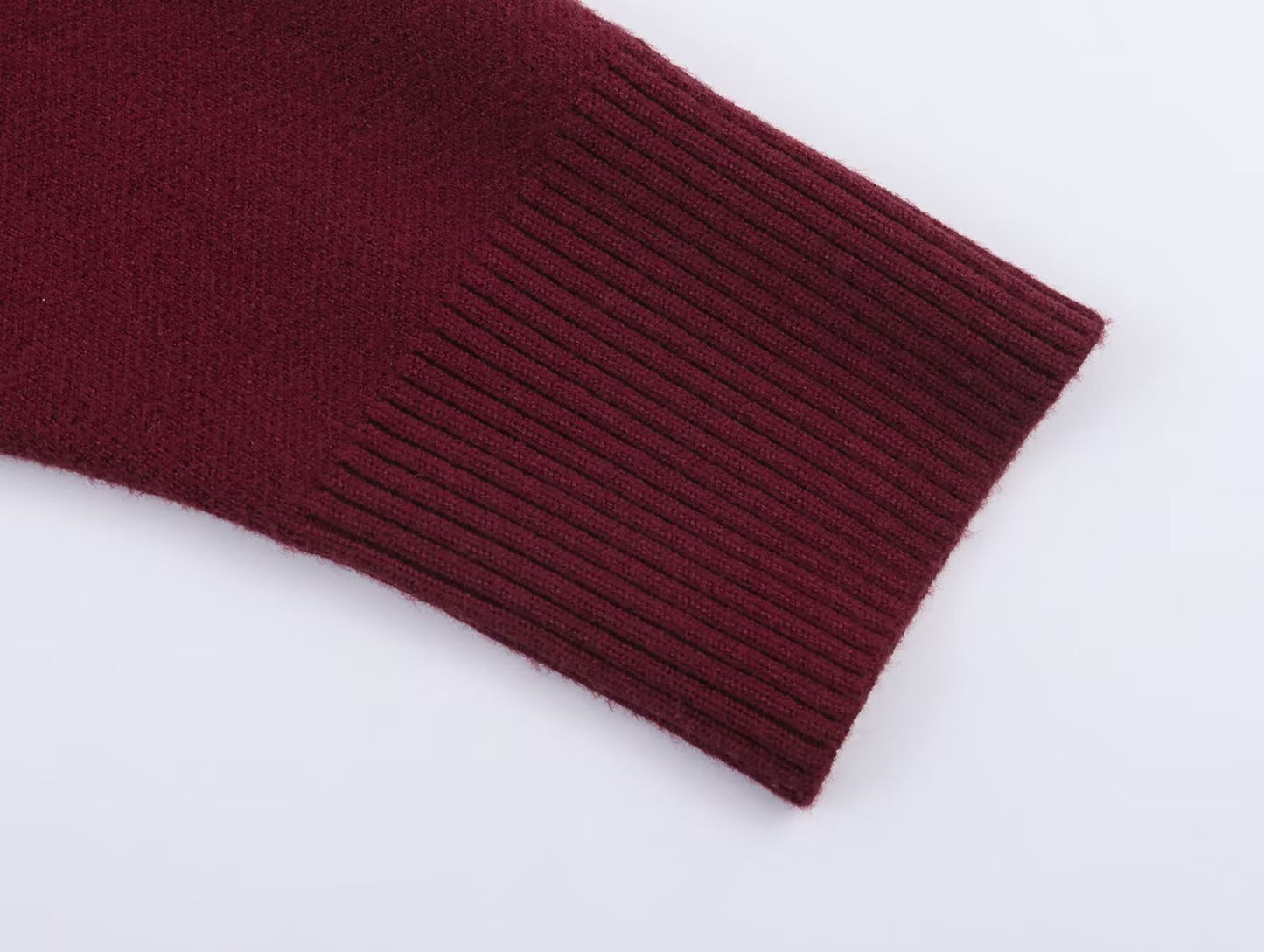 Women's loose versatile polo shirt collar knit sweater