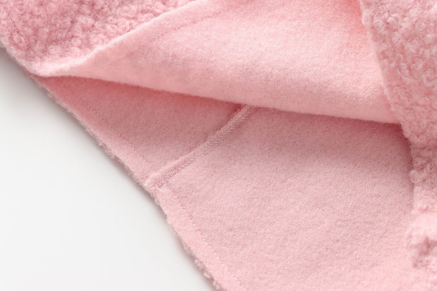 Women's short standing collar woolen sweatshirt