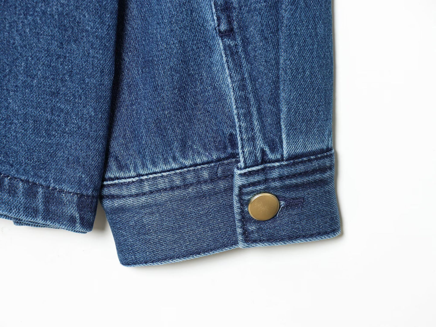 Women's corduroy collar loose denim shirt Coat