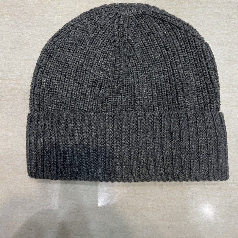 New embroidered solid color wool hat cold knitted wool hat