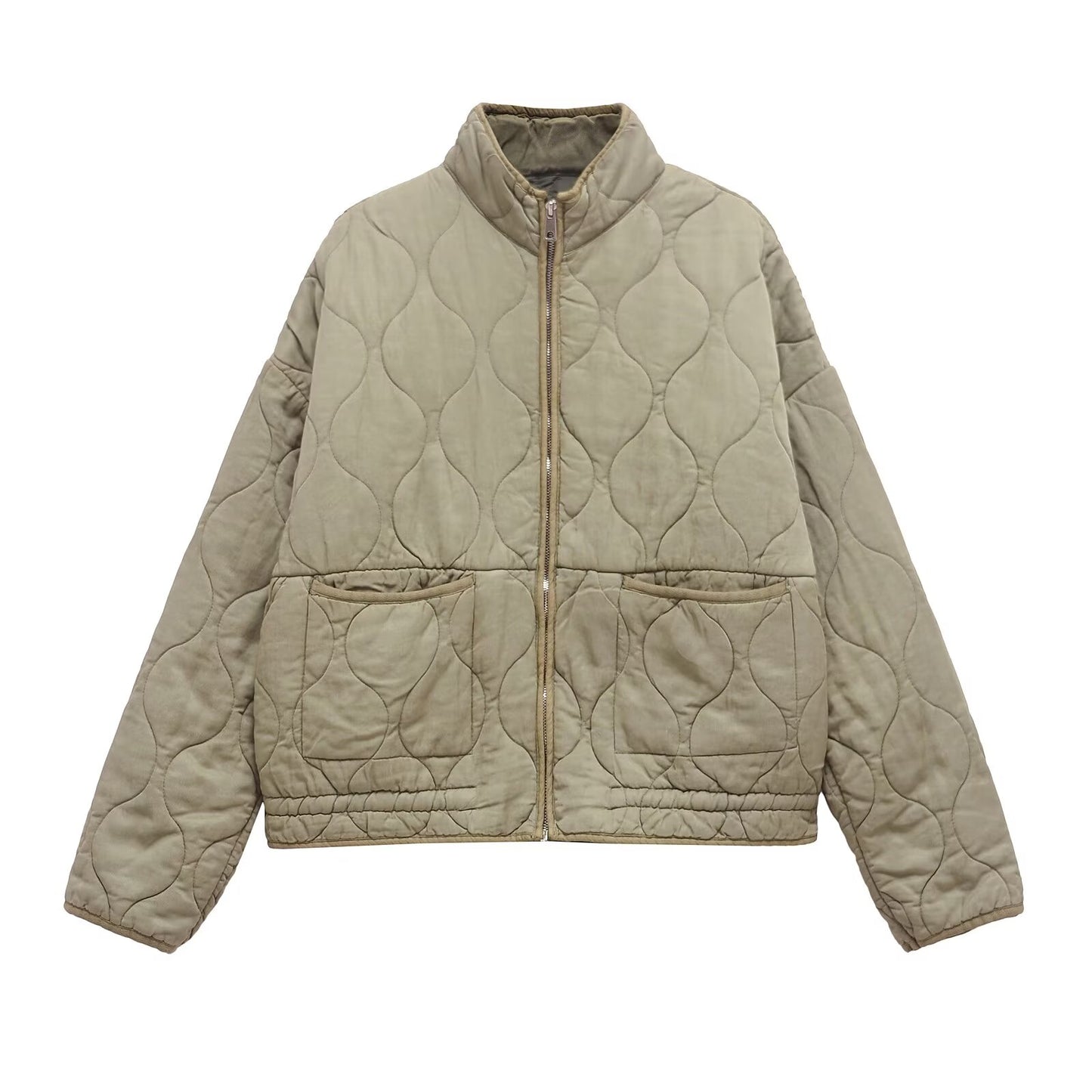 Women's loose standing collar warm cotton Coat