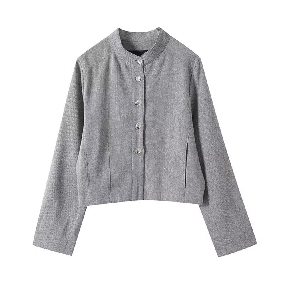 Women's autumn fashion short single breasted stand collar jacket