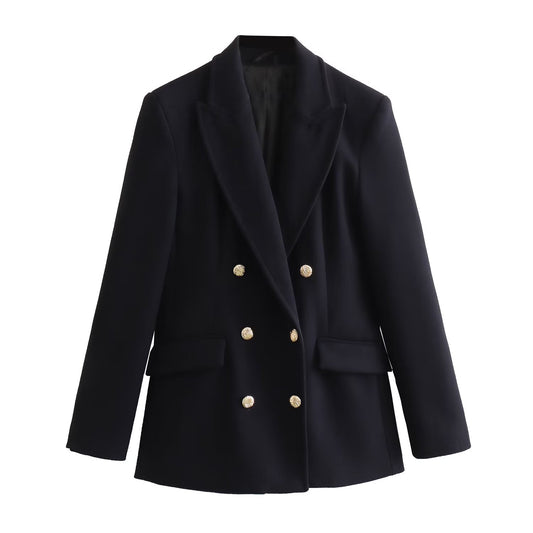 Women's new fashion casual double breasted Blazer Coat