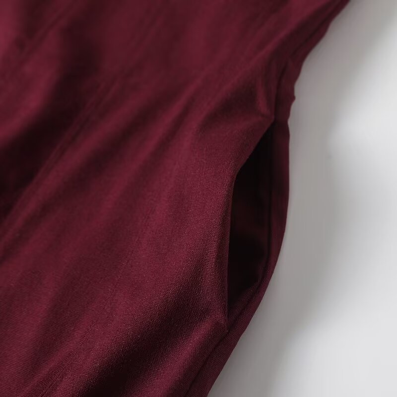 Women's Fashion Leisure draped Linen blend Vest Style Midi Dress
