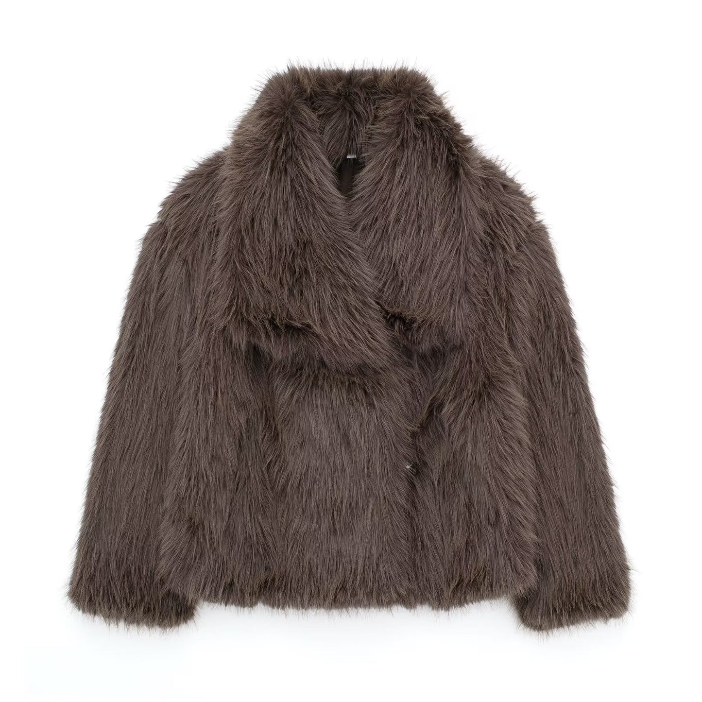 Women's Winter New Artificial Fur Effect Warm Lapel Coat