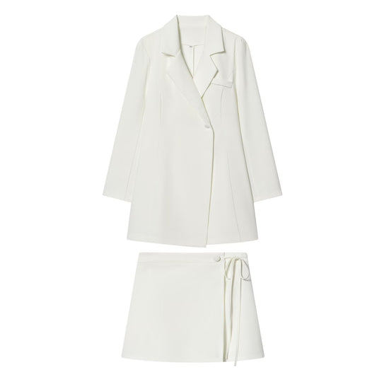 suit Women's 2 pieces waist cinched Blazer style dress+skirt