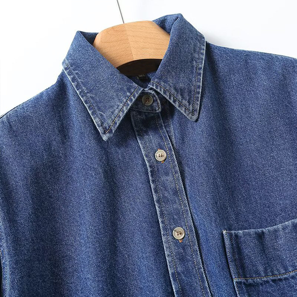 Women's casual neutral style denim shirt Coat