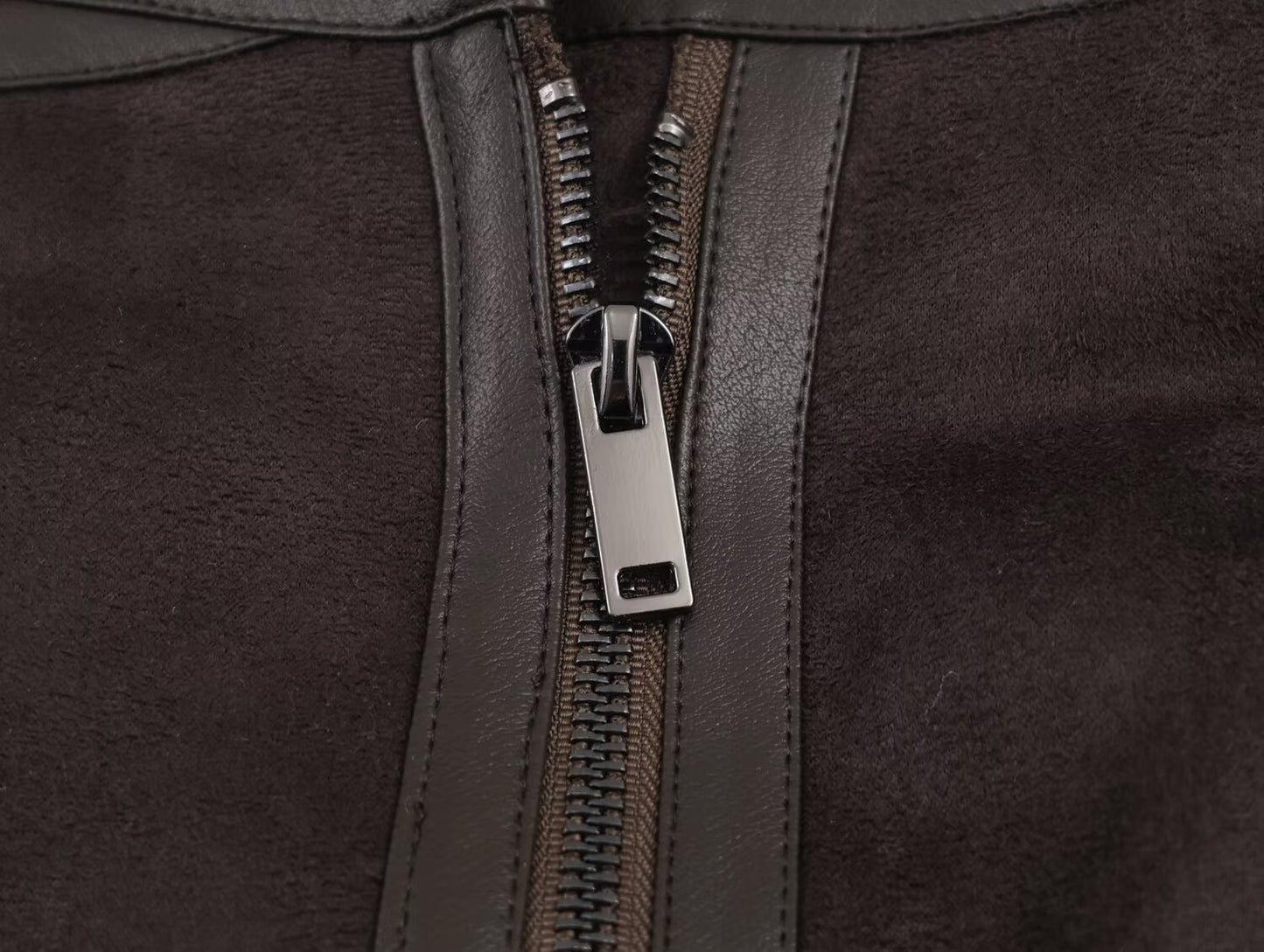 Women's stand collar Fur Faux Leather double-sided jacket Coat