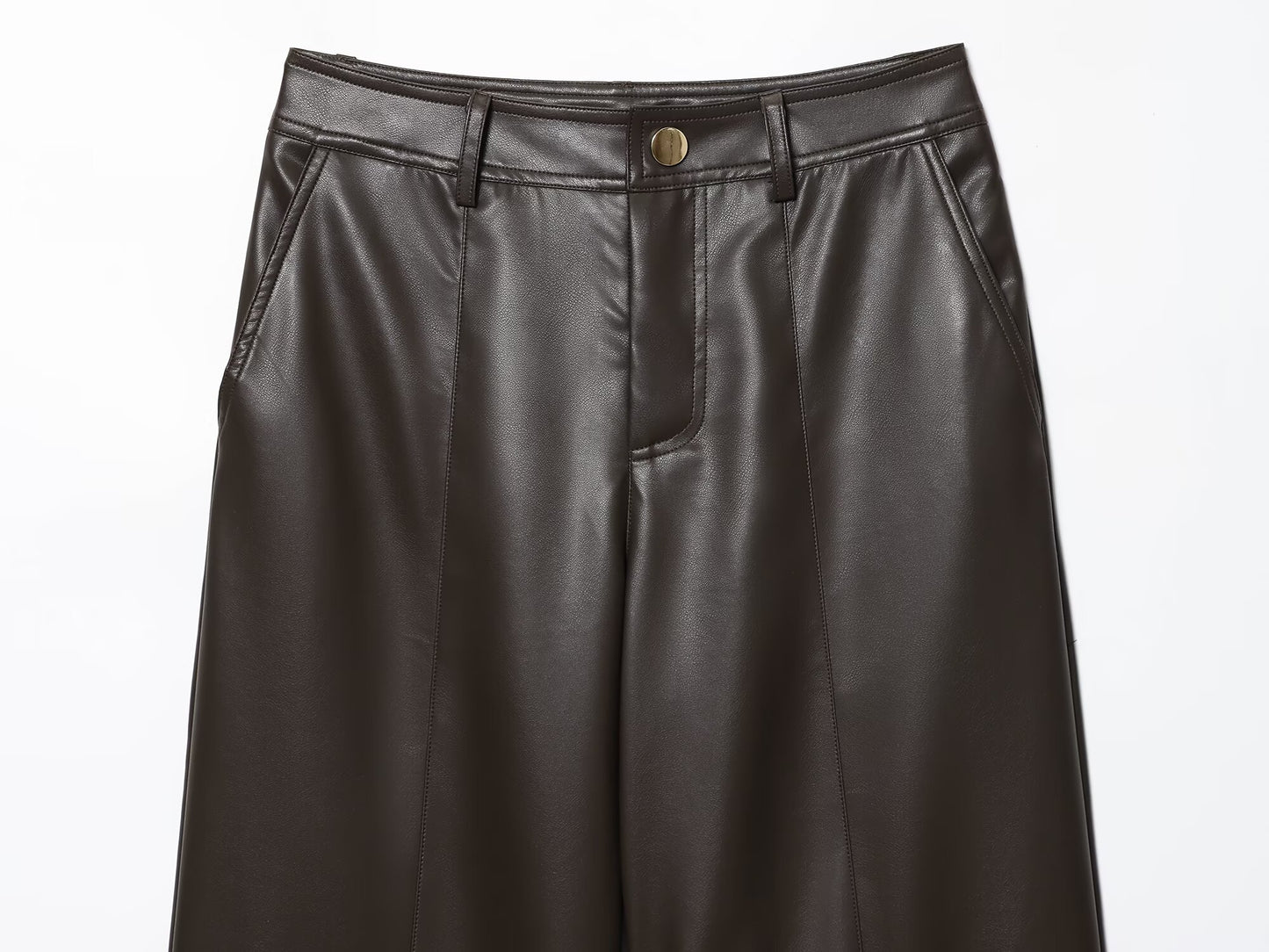 Women's new casual faux leather straight pants