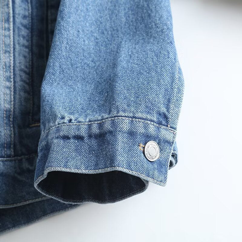 Women's casual versatile Lapel cotton denim Coat