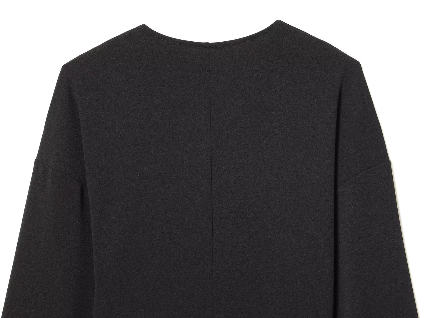 Women's New Black V-neck Button-up Top