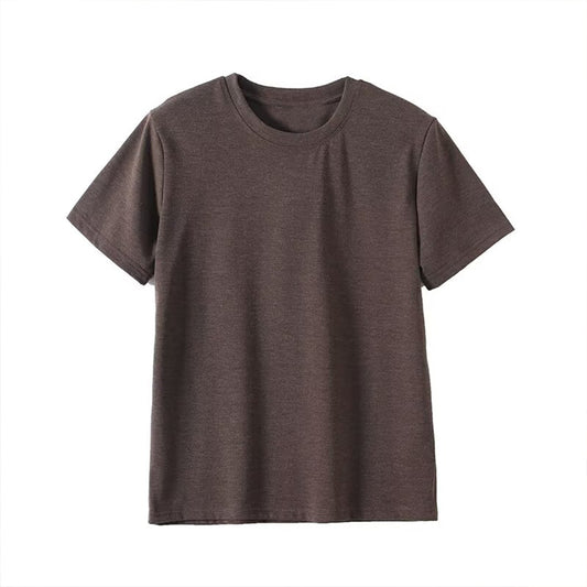 Women's new fashion O Neck basic style short sleeved cotton T-shirt