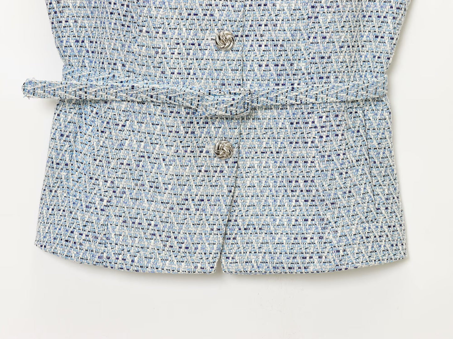 Women's with Belt bead decoration textured vest