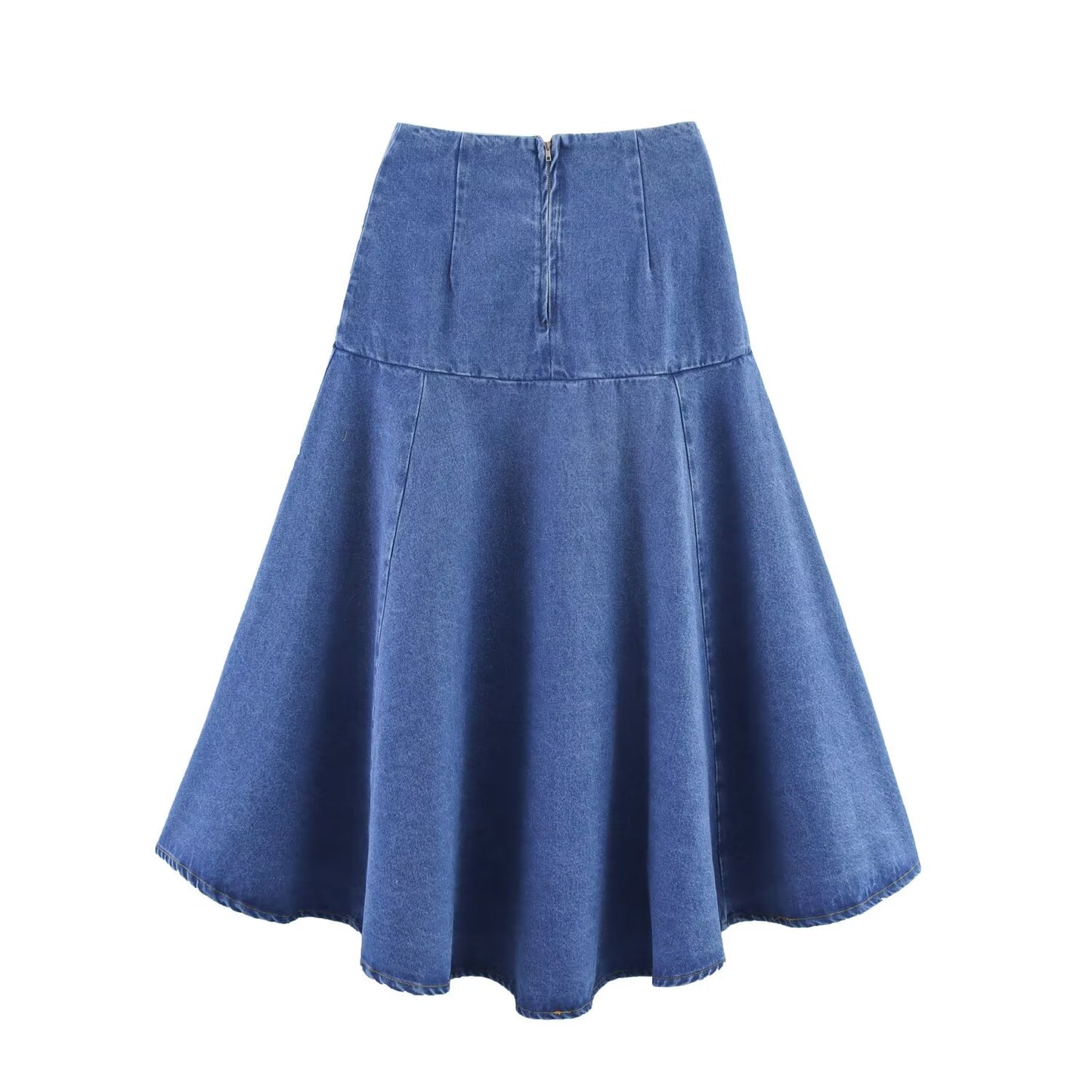 Women's new fashion bow decoration short sleeved denim shirt+Skirts suit