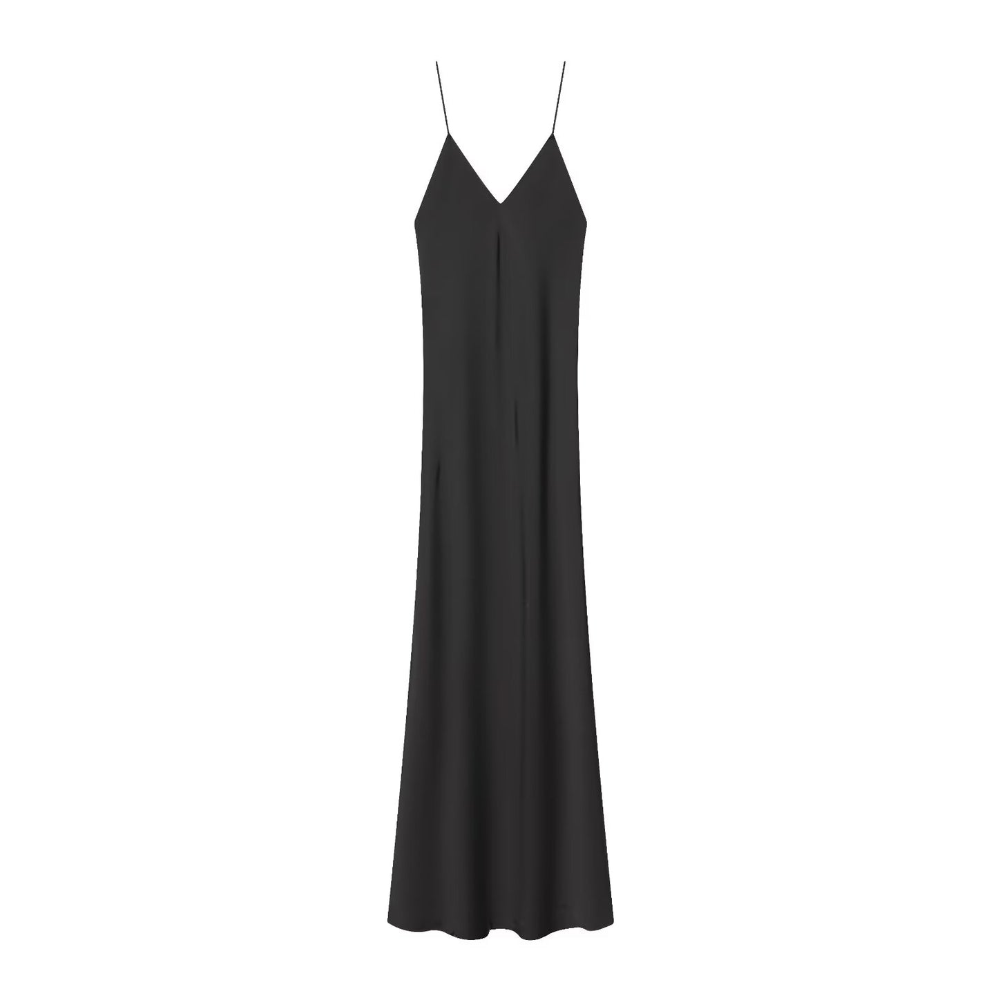 Women's slim draped suspender MIDI dress