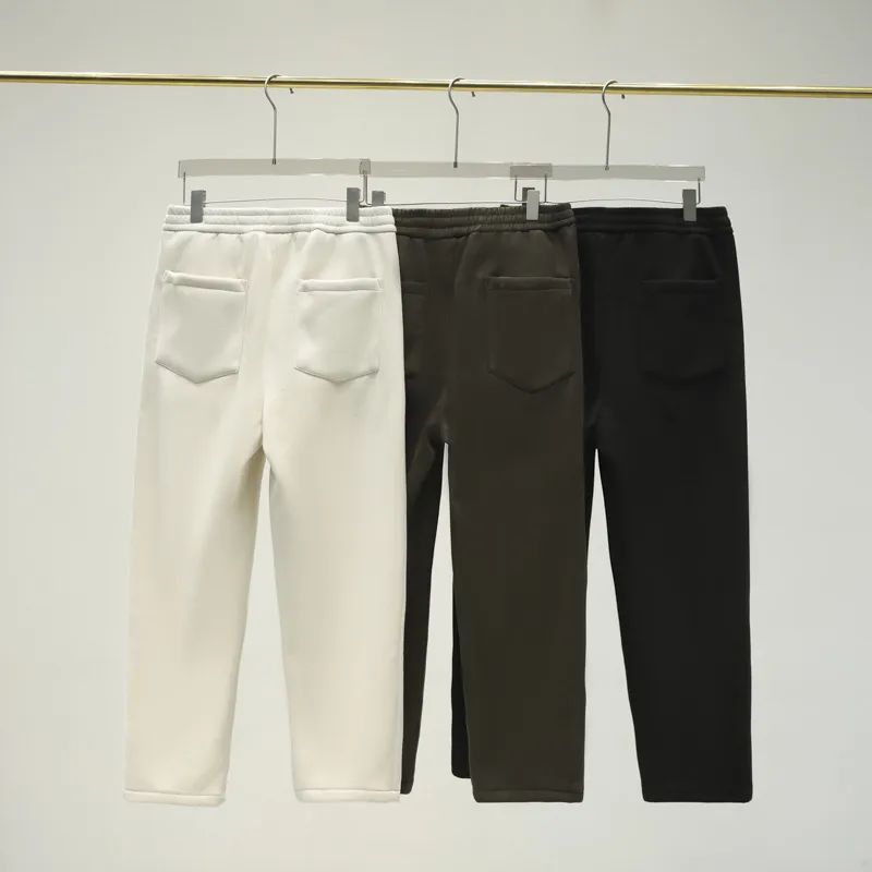 Men's New Fashion Casual Plus Velvet Windproof Casual Pants Retro Suede Texture Effect Fabric Wide-leg Pants