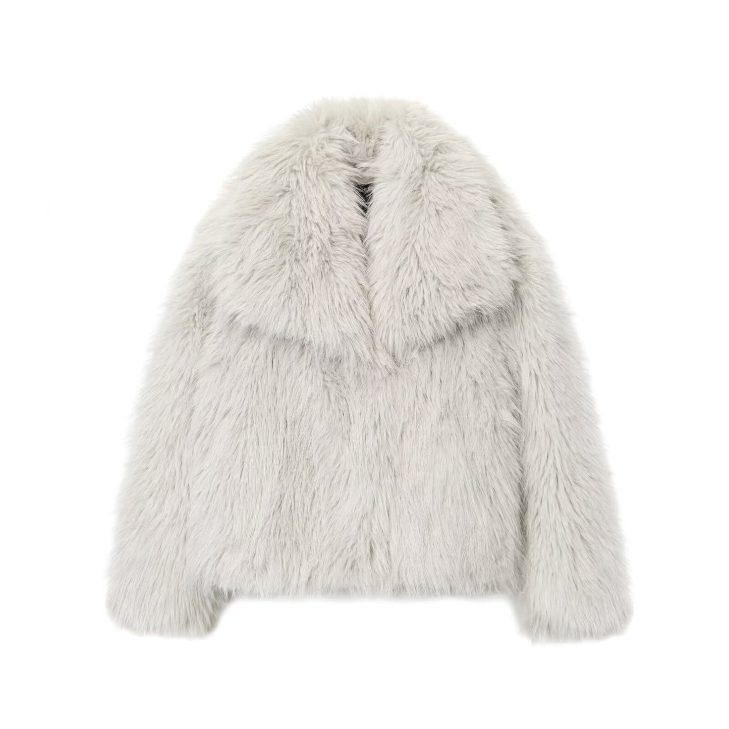 Women's Winter New Artificial Fur Effect Warm Lapel Coat