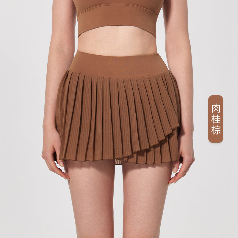 Women's new pleated high waist slim fitness yoga skirt