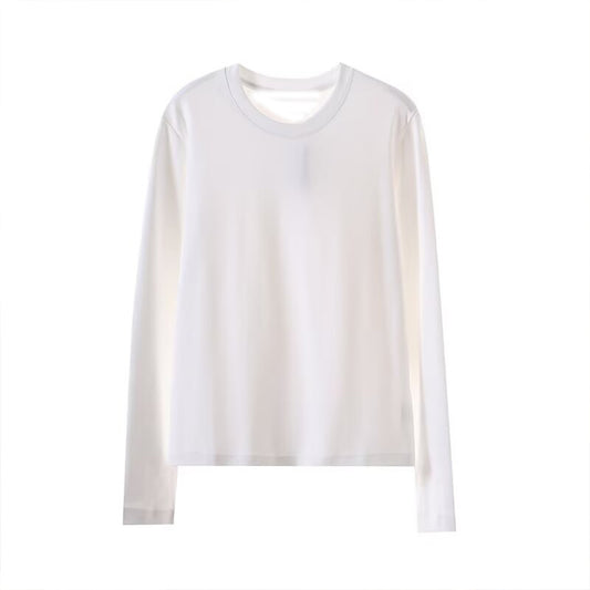 Women's new fashion casual versatile cotton O Neck long sleeved T-shirt
