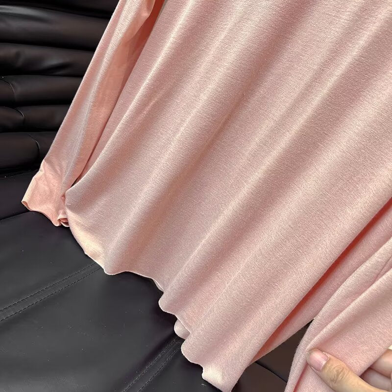 Women's new fashion long sleeved basic style solid base T-shirt