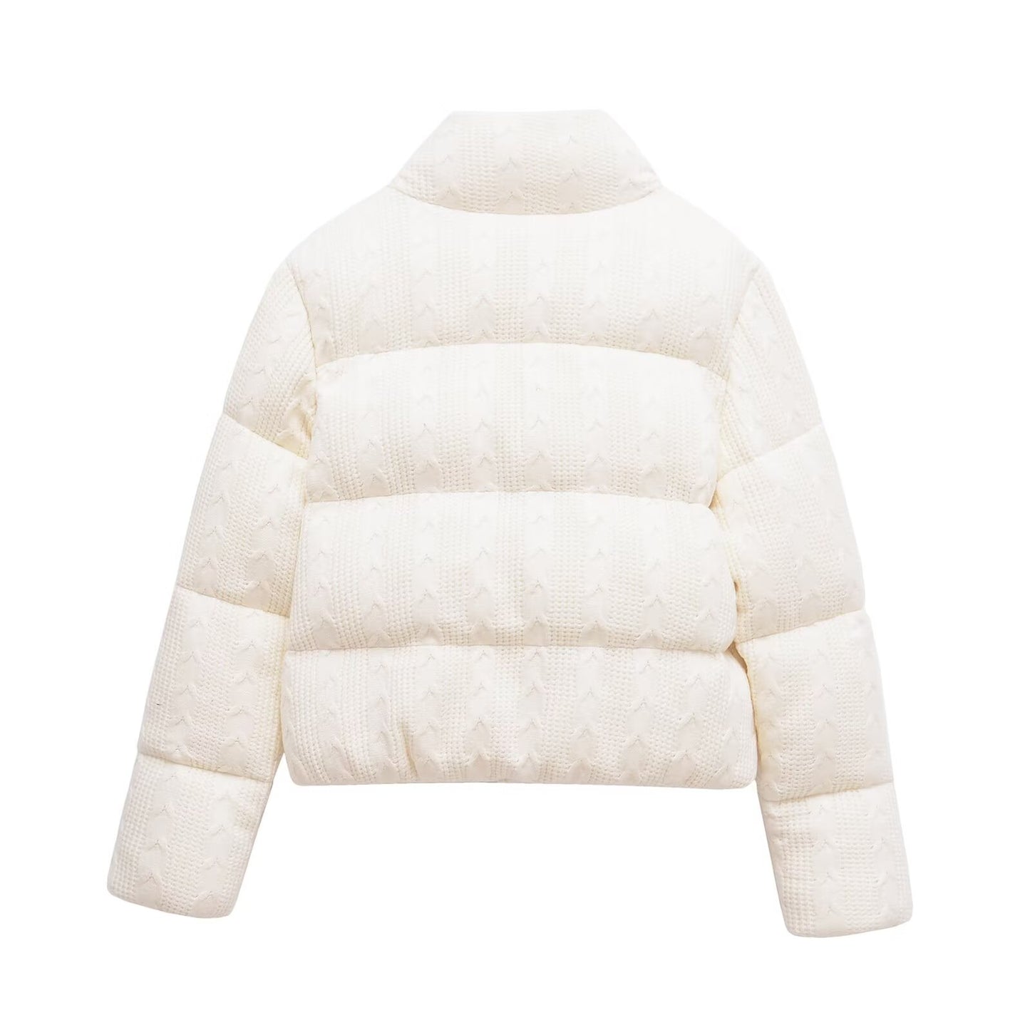 Women's standing collar warm knit pilot jacket Coat