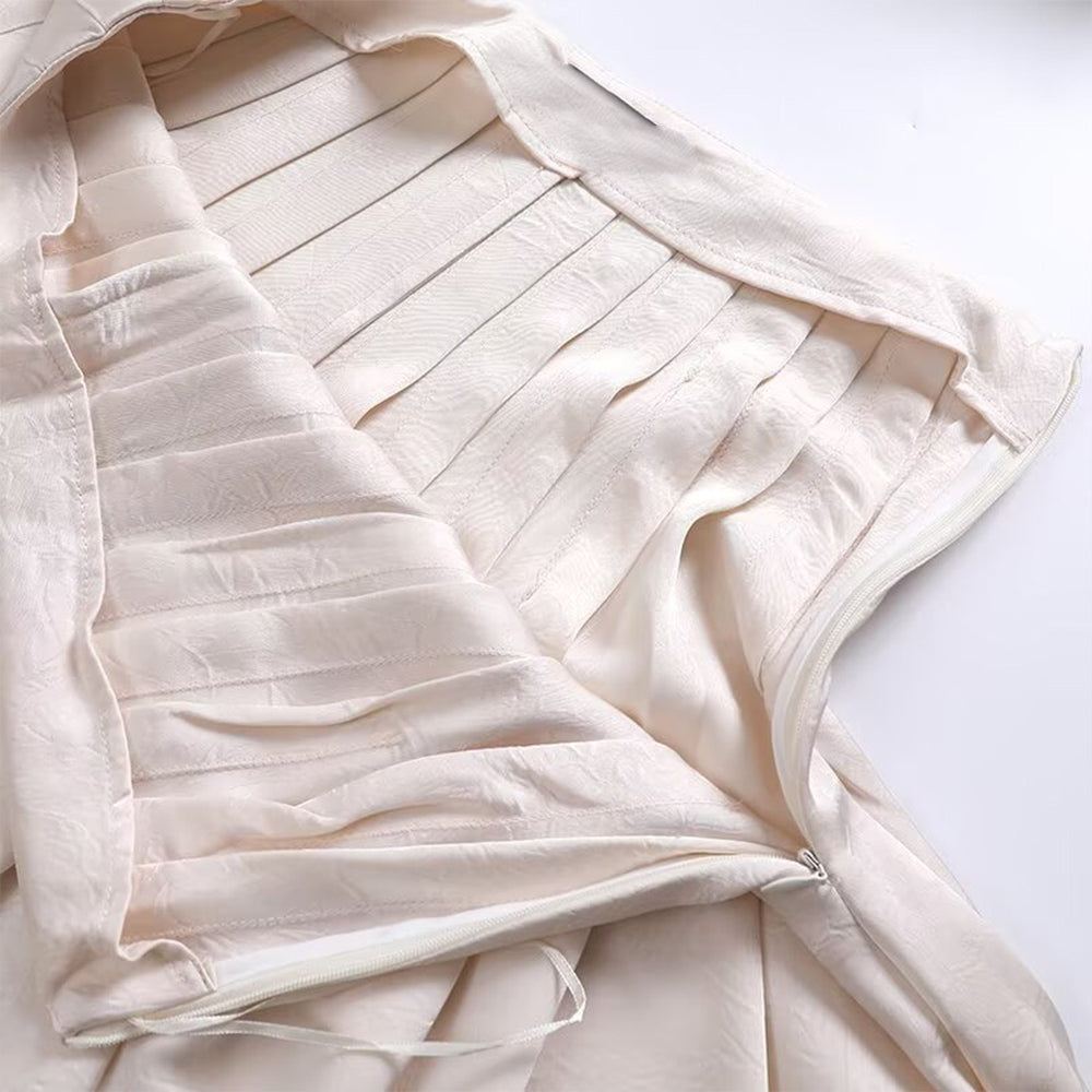 Women's new fashion casual versatile pleated MIDI skirt