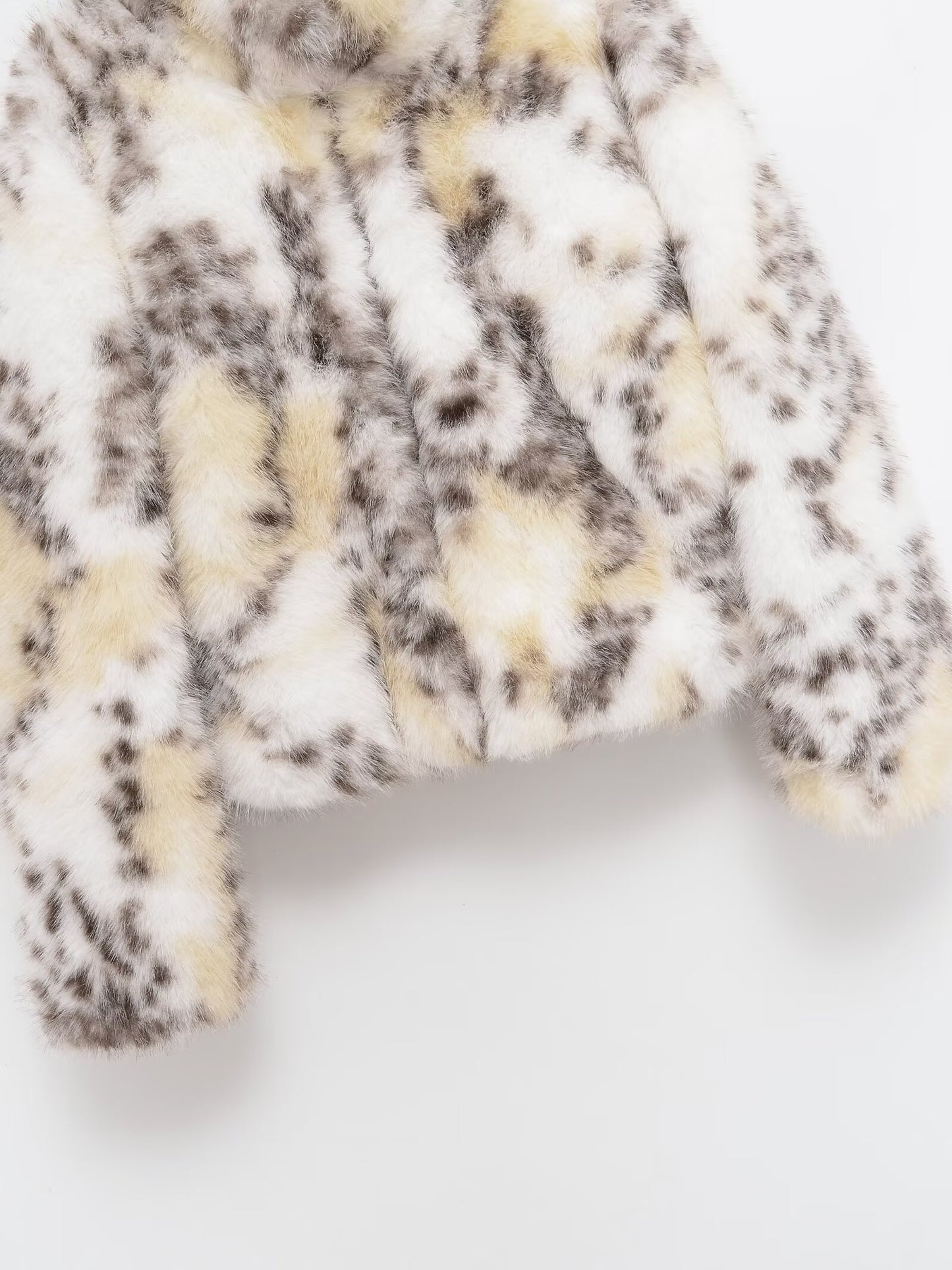 Women's warm standing collar faux fur effect Coat