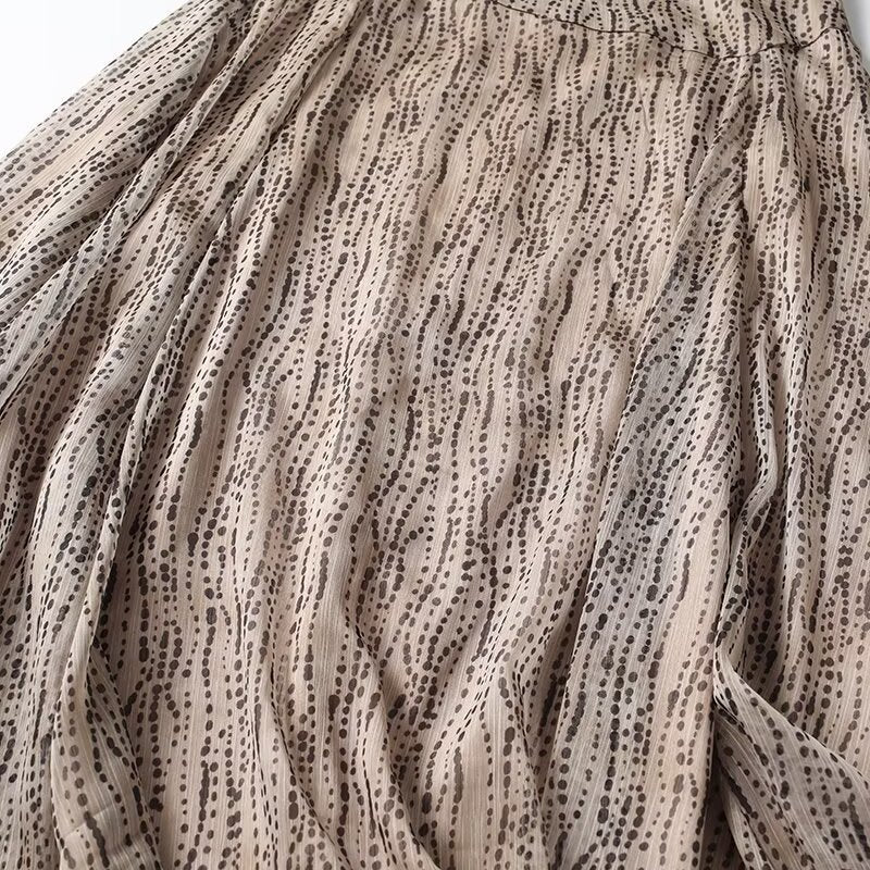 Women's new polka dot print irregular hem MIDI skirt