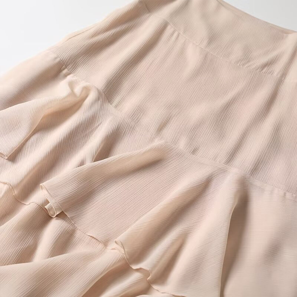 Women's new fashion casual ruffled Midi princess skirt
