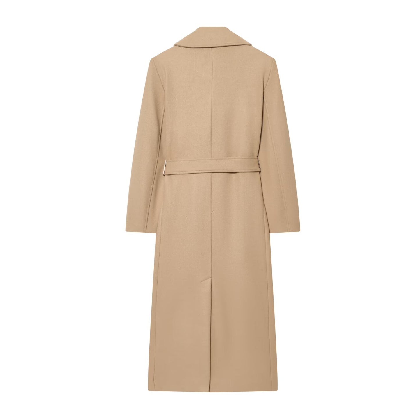Women's With Belt Long Style Wool Blended Coat