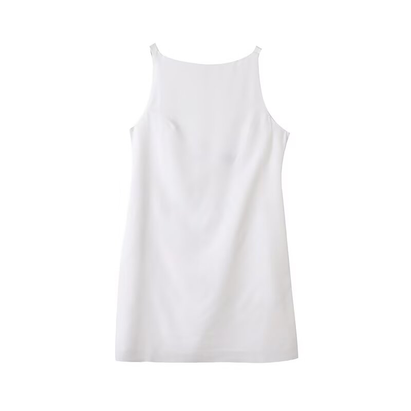 Women's new fashion solid sleeveless backless mini dress