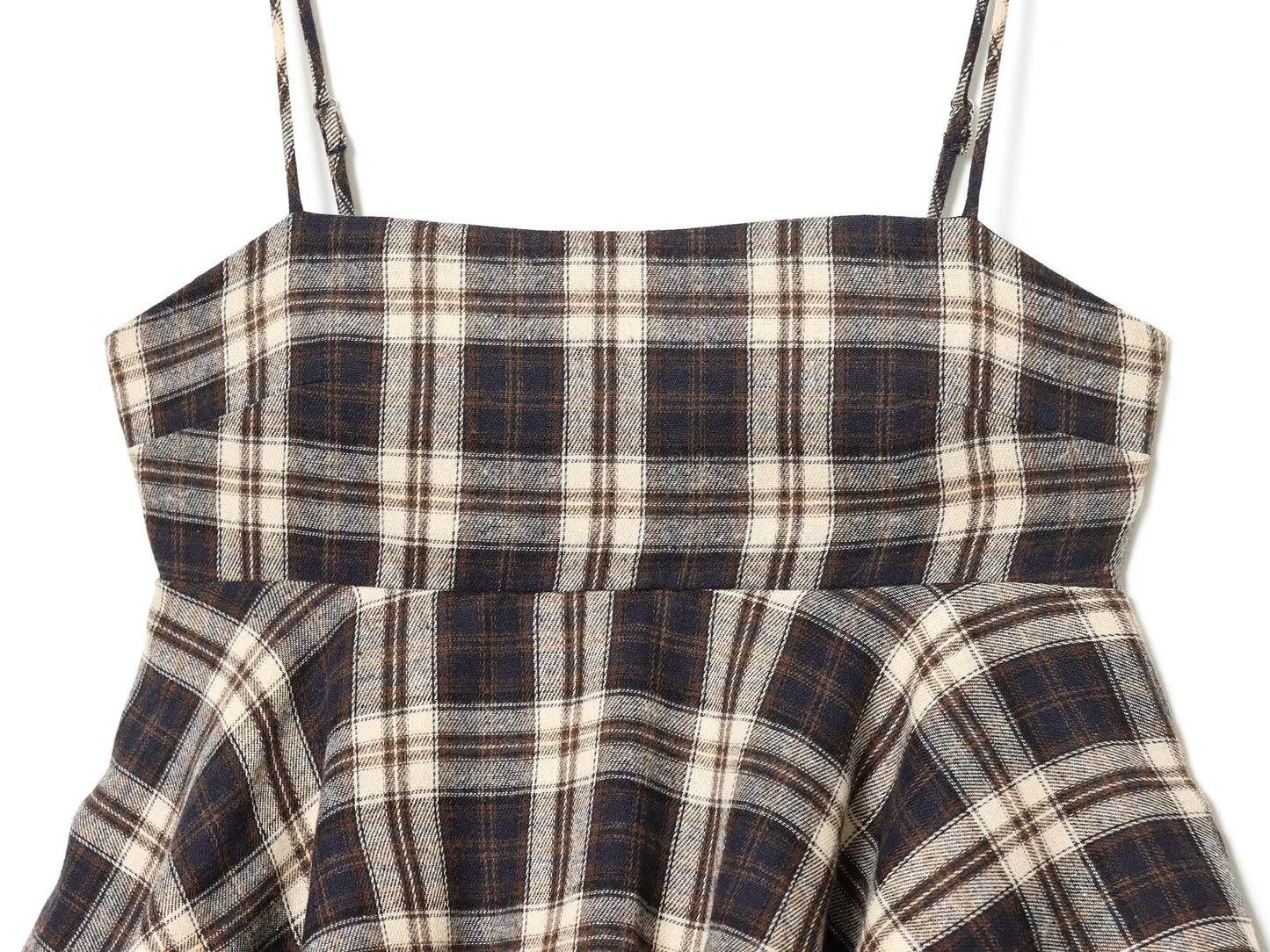 Women's layered decorative plaid suspender top