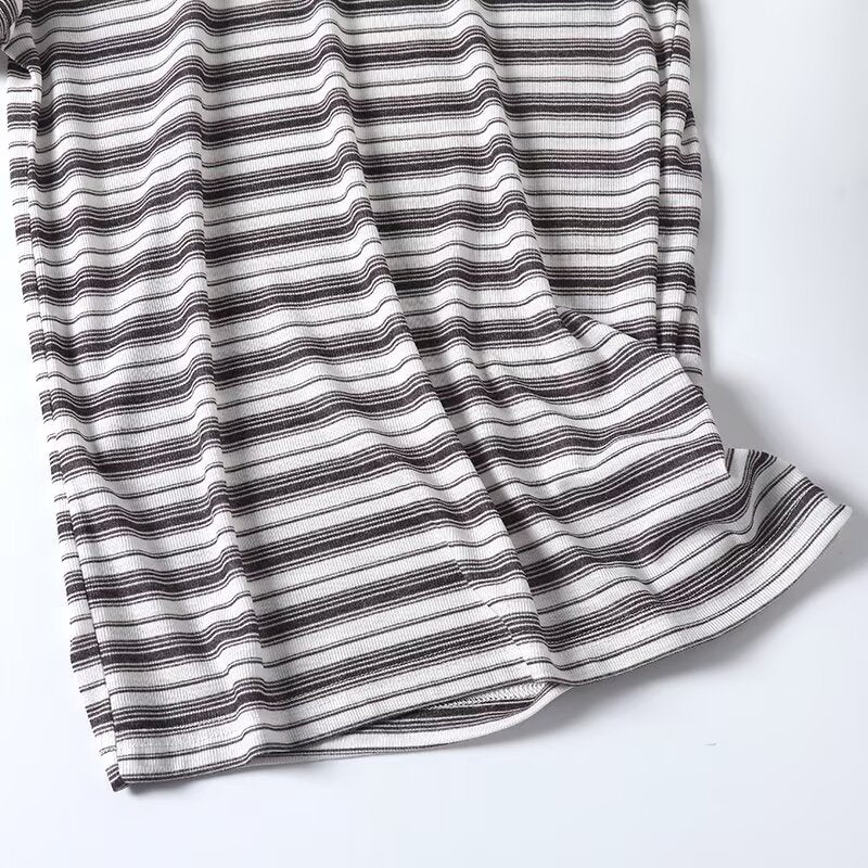 Women's Summer Fashion Short Sleeve O Neck Striped T-shirt
