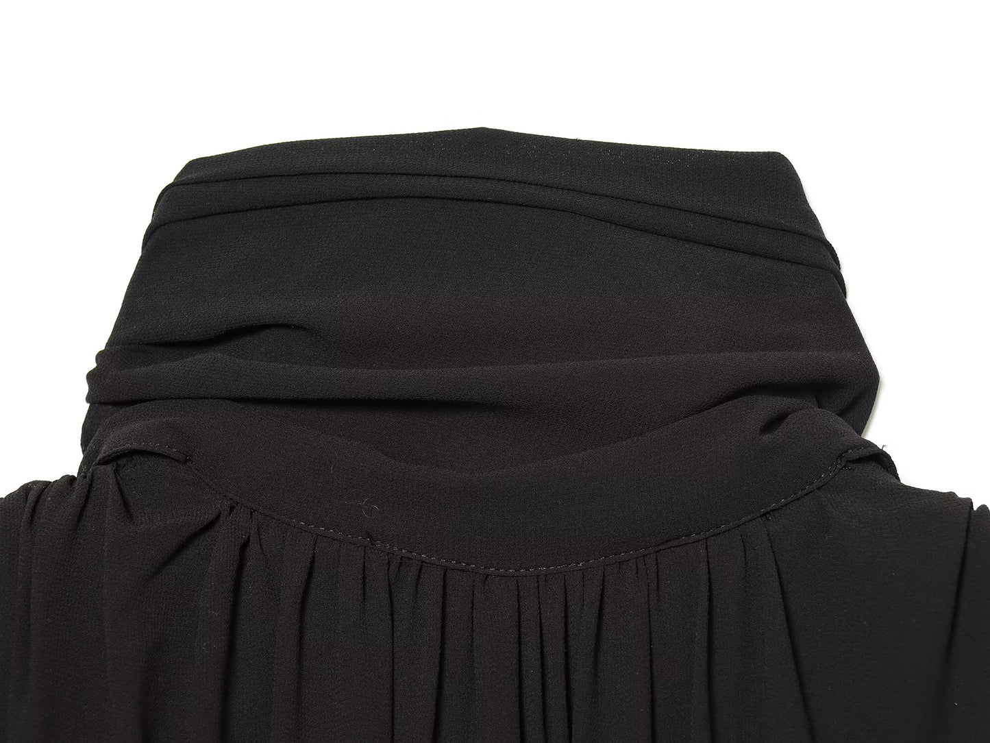 Women's tie decoration pleated chiffon top