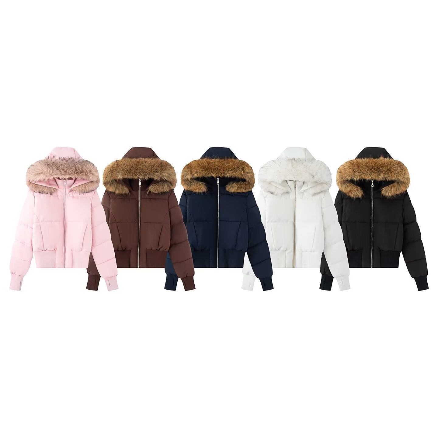 Women's new warm short hooded cotton Coat
