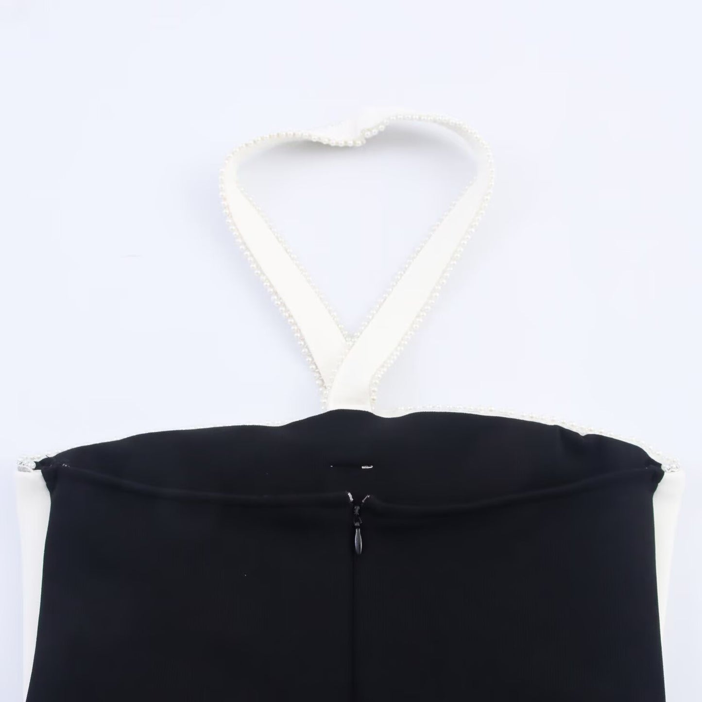 Women's 2025 Fashion Bow Decoration Elastic Hanging Neck Midi Dress