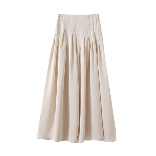 Women's new fashion casual versatile pleated MIDI skirt