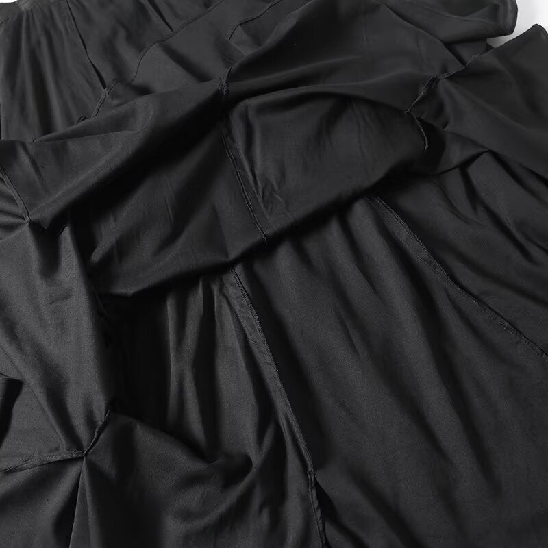 Women's new chic fashion vacation style irregular hem MIDI skirt