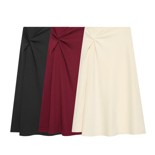Women's twisted knot design casual MIDI skirt