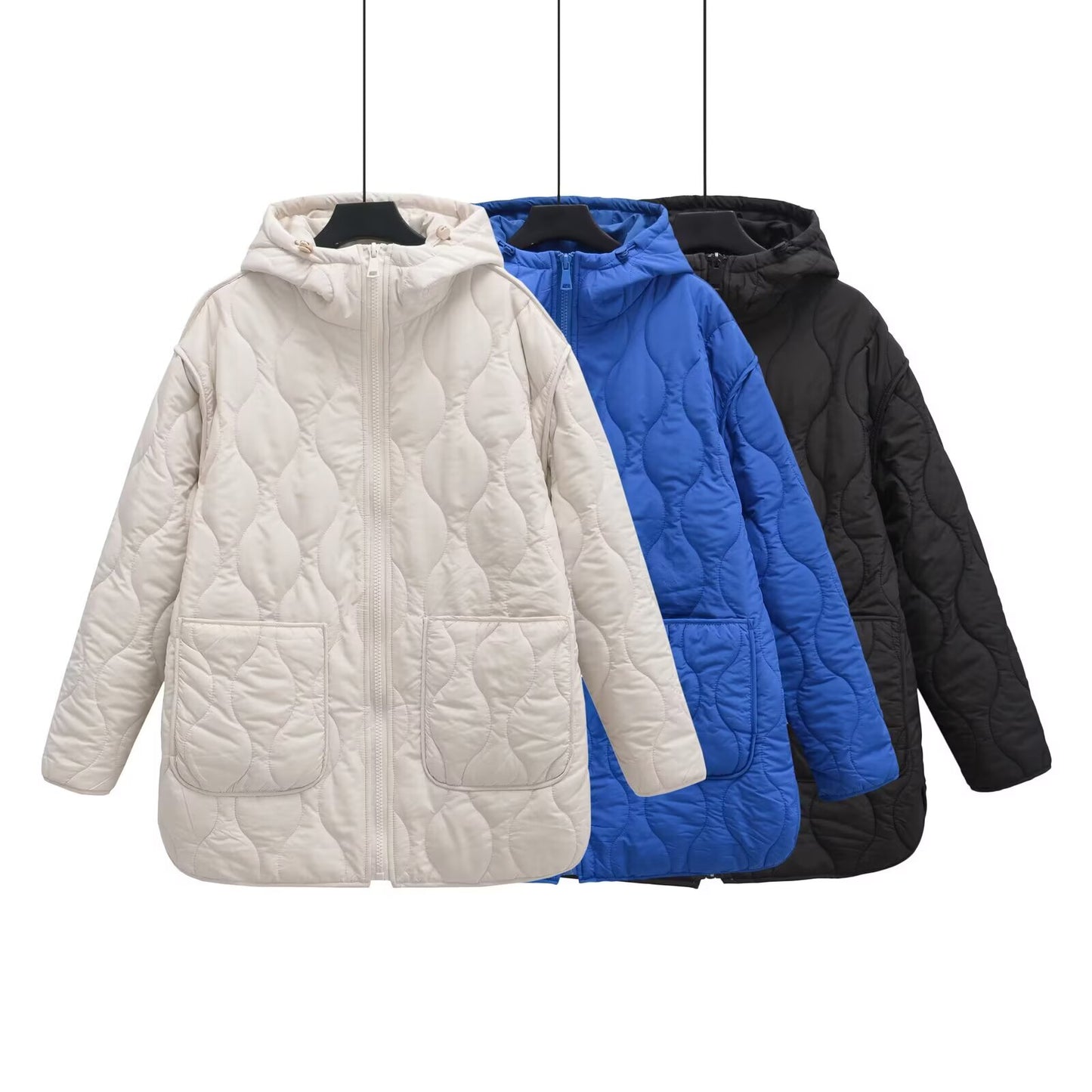 Women's loose warm hooded cotton jacket Coat