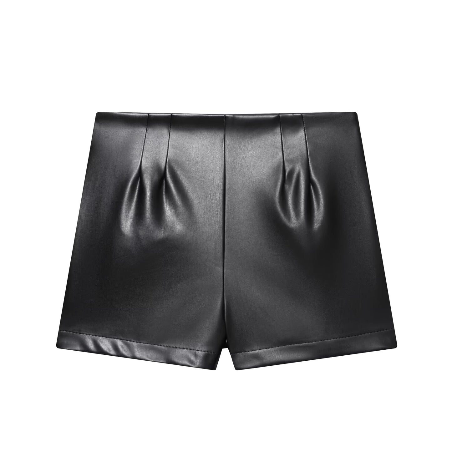 Women's casual faux leather high waisted shorts
