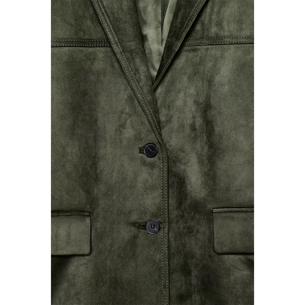 Women's new fashion anti suede effect loose single breasted suit jacket