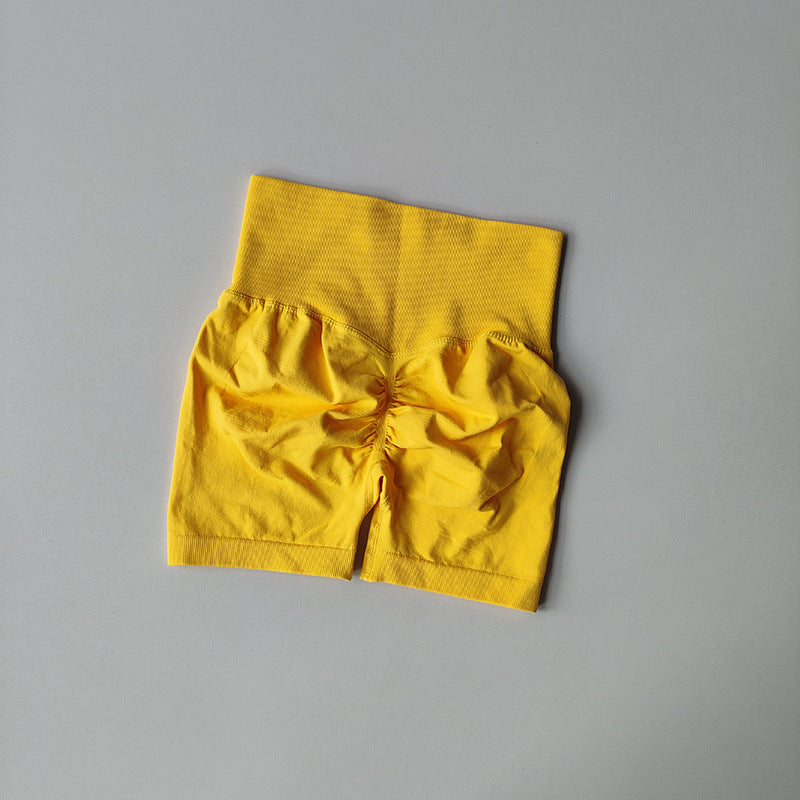 Women's new casual high waist hip running training quick-drying running training shorts.