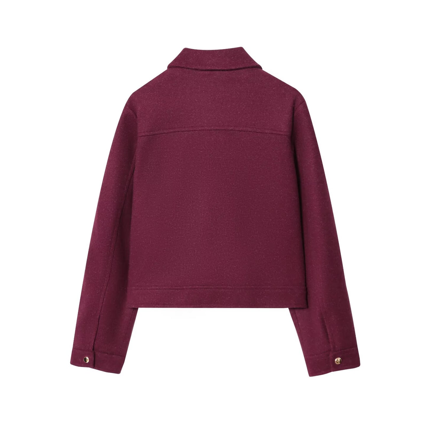 Women's soft textured lapel woolen jacket Coat